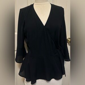 Candies Elegant Black Wrap sheer top size X-Large